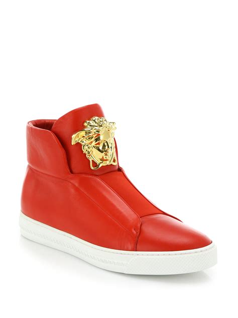 versace hi top sneakers red|high top Versace sneakers men.